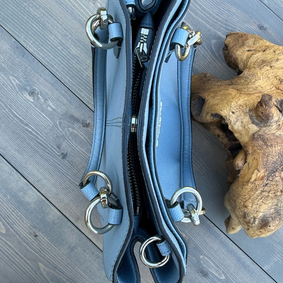 Coach Light Blue Leather Tote - Picture 5 of 10